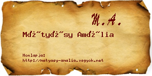 Mátyásy Amália névjegykártya